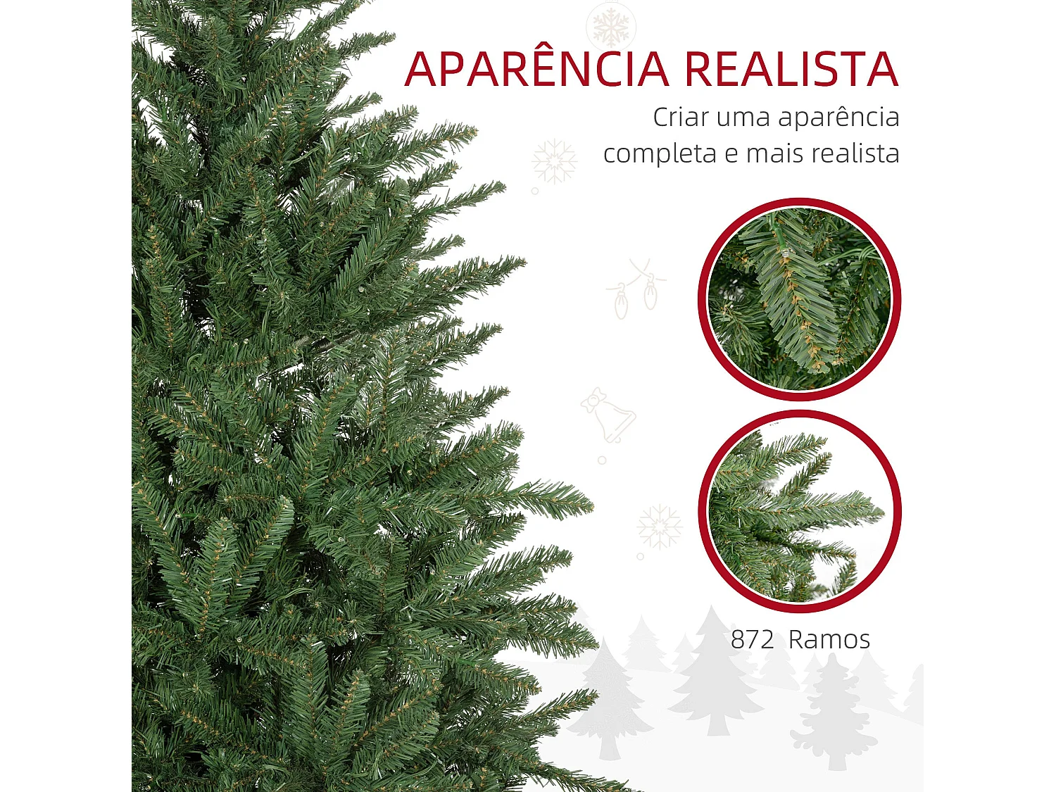Árbol de Navidad Homcom con 310 luces LED verde 180 cm