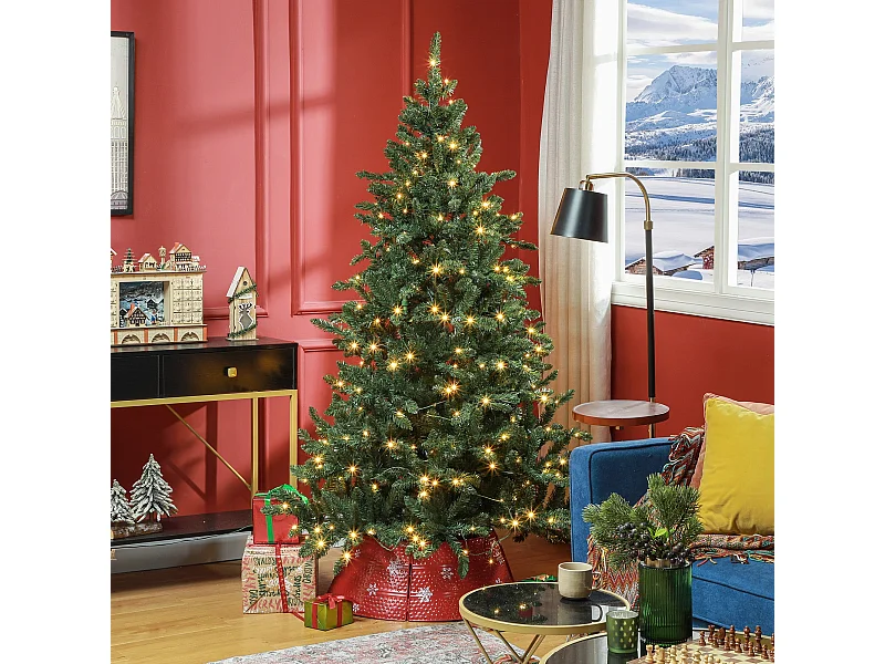 Árbol de Navidad Homcom con 310 luces LED verde 180 cm
