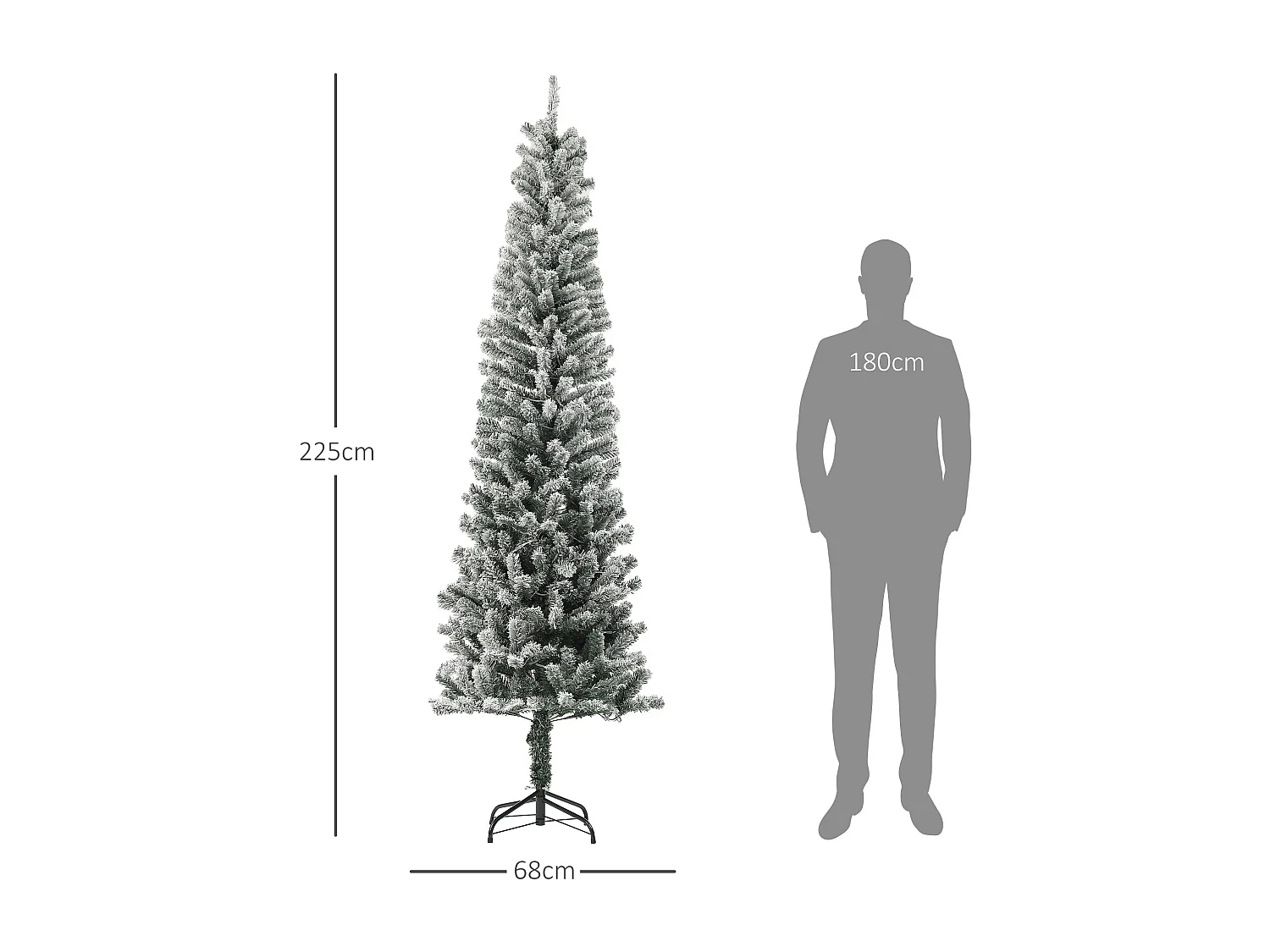 Árbol de Navidad Homcom 519 ramas con 220 LEDs 11 modos verde Ø68x225 cm