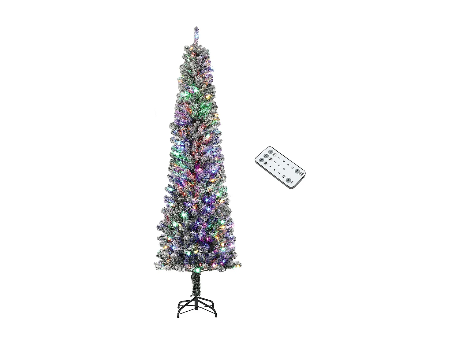 Árbol de Navidad Homcom 519 ramas con 220 LEDs 11 modos verde Ø68x225 cm