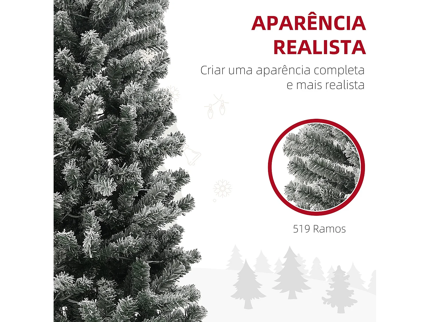 Árbol de Navidad Homcom 519 ramas con 220 LEDs 11 modos verde Ø68x225 cm