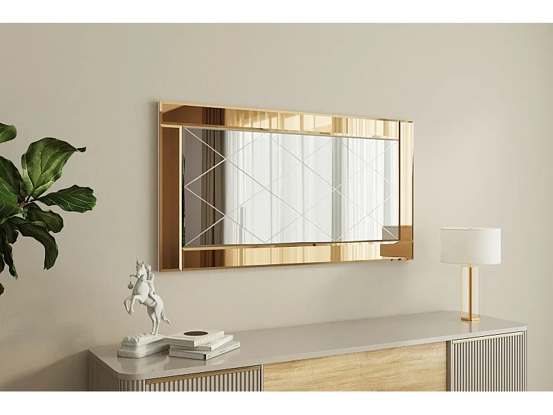 Espelho Moderno Pierre E1 em Bronze e Branco - 60x120cm - Elegância Sustentável para Sua Casa