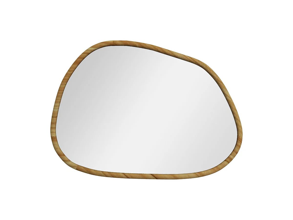 Espejo Kendra Homcom forma irregular marco madera natural 50x70x2,1 cm