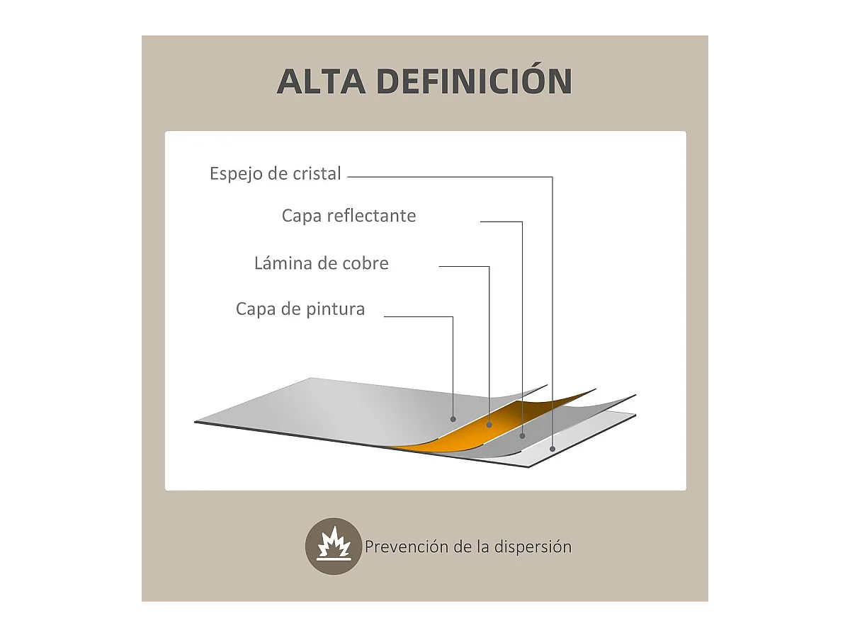 Espejo Kendra Homcom forma irregular marco madera natural 50x70x2,1 cm