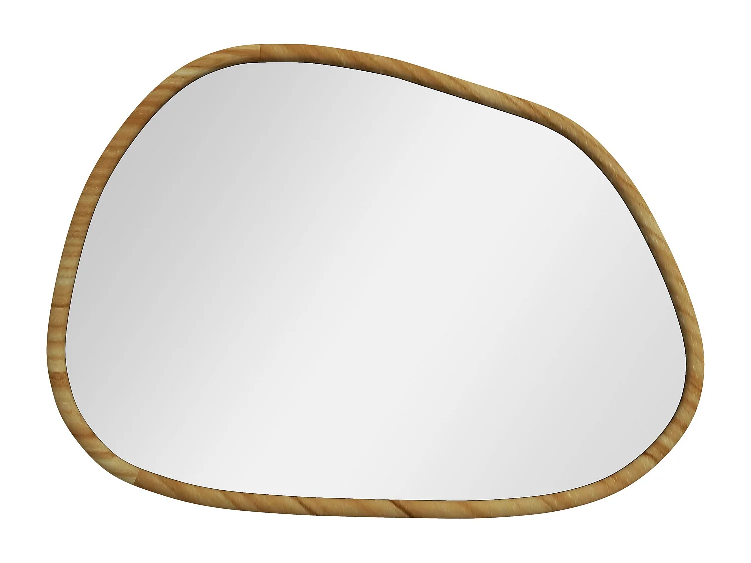 Espelho Decorativo Irregular com Moldura de Madeira 70x50 cm para Casa e Banho