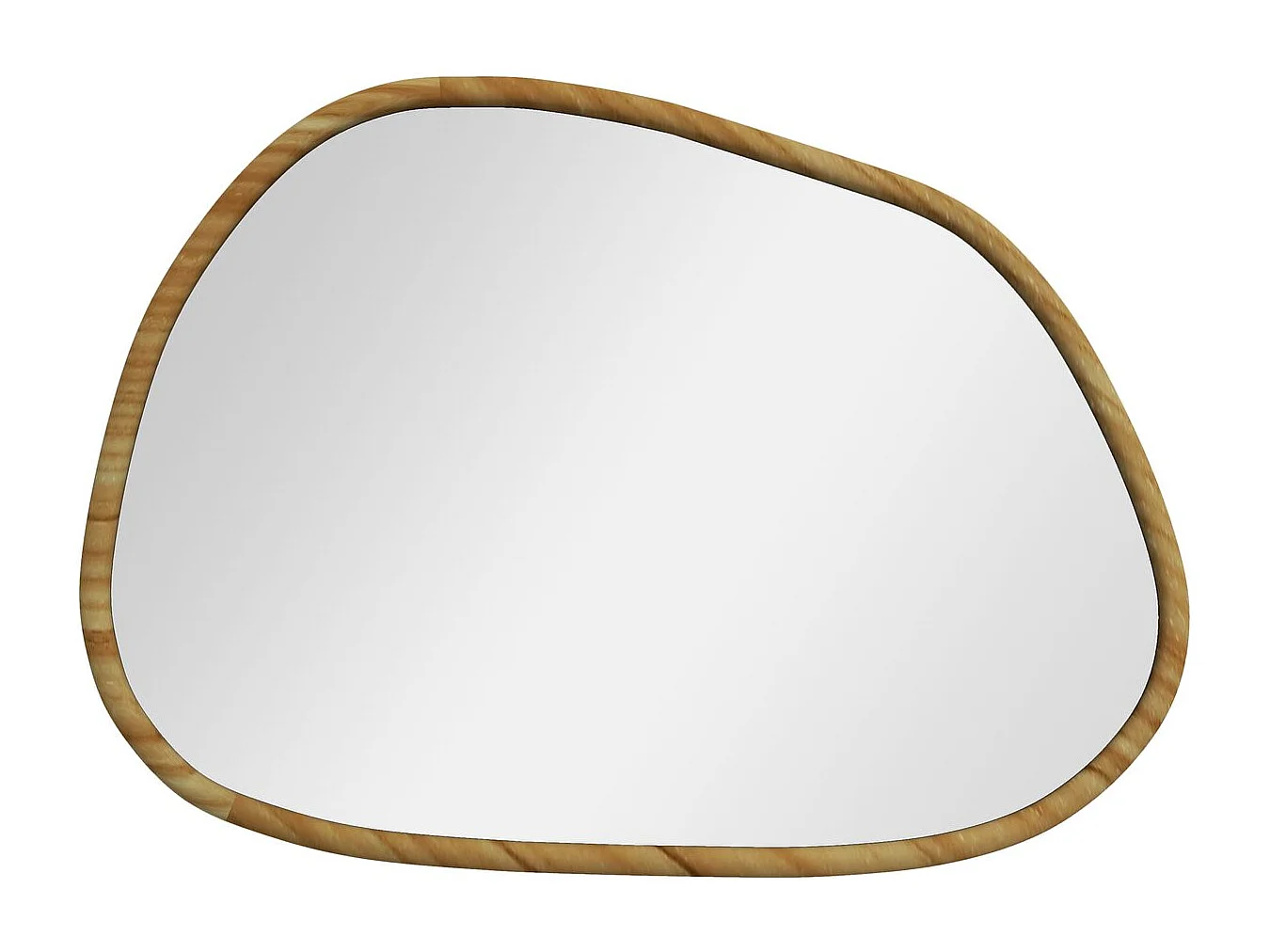 Espejo Kendra Homcom forma irregular marco madera natural 50x70x2,1 cm