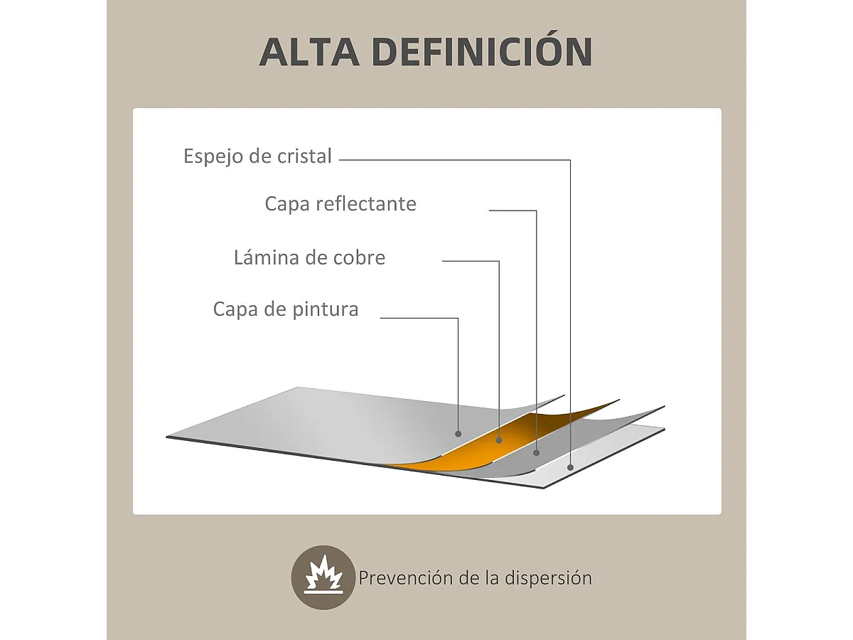 Espejo Kendra Homcom forma irregular marco madera natural 50x70x2,1 cm