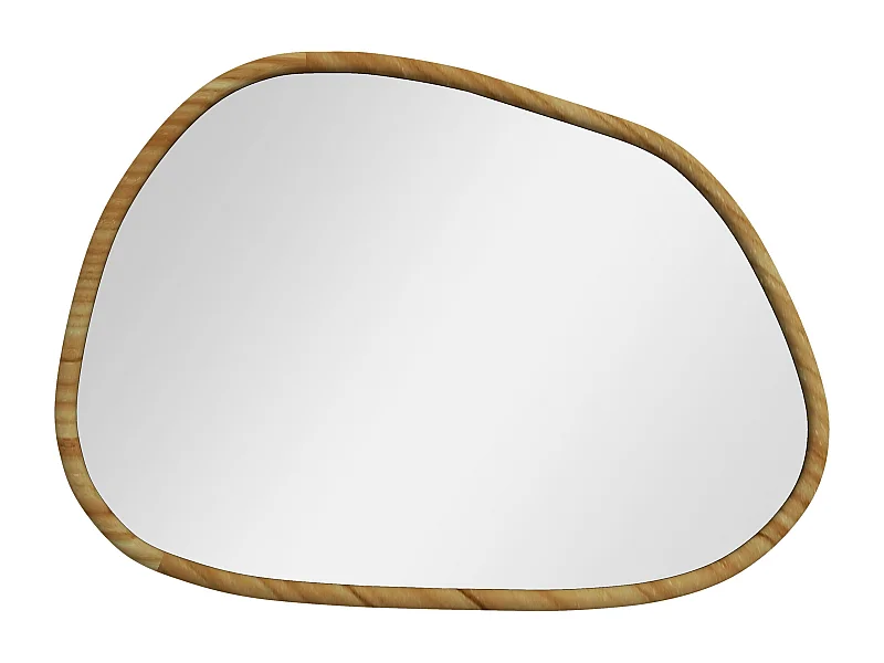 Espelho Decorativo Irregular com Moldura de Madeira 70x50 cm para Casa e Banho