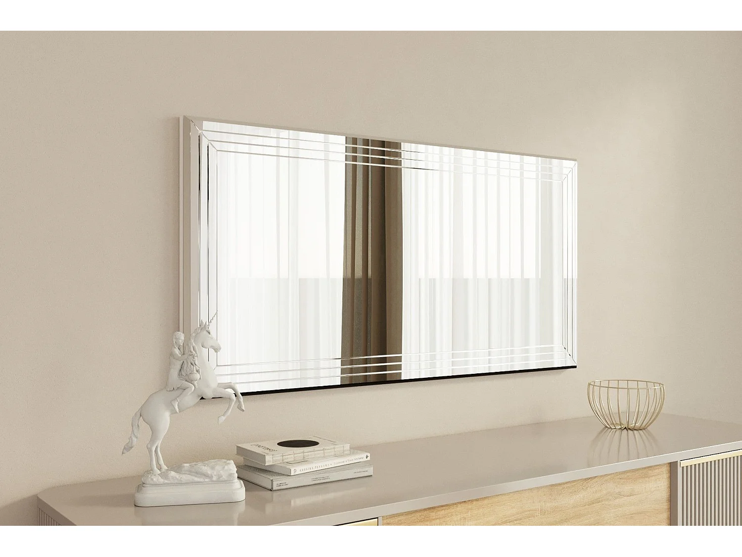 Espelho Moderno Bianco em MDF Branco - 60x120 cm - Elegância e Estilo para sua Casa