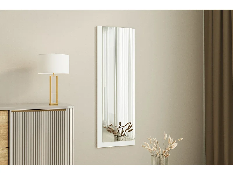 Espelho Moderno Lariya - 40x120 cm - Branco Ecológico e Elegante