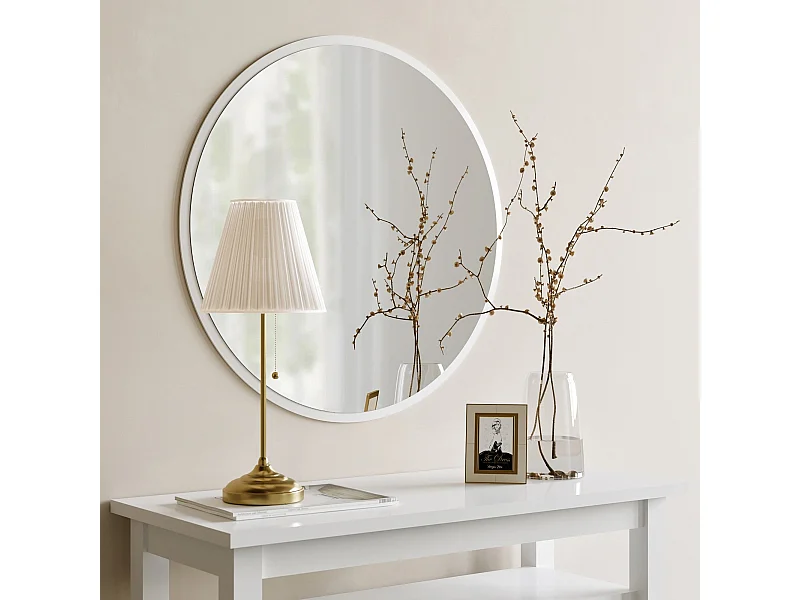 Miroir décoratif Adriata D60cm Bois Blanc