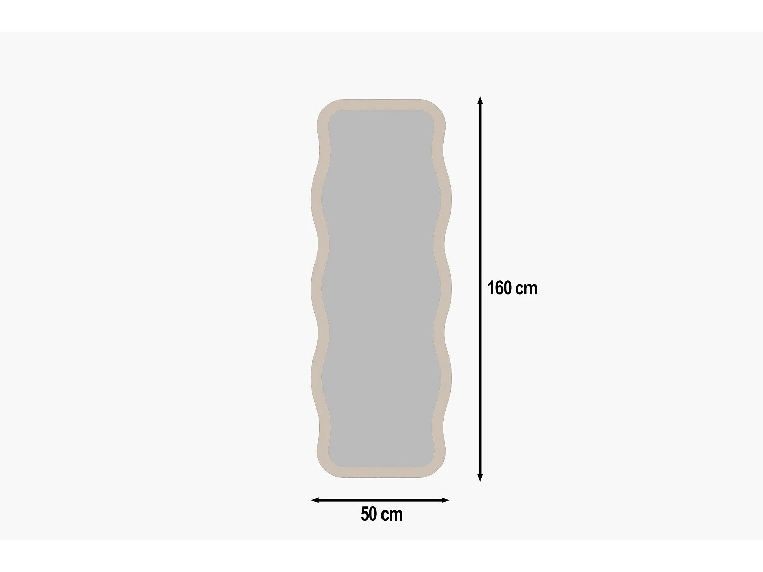 Espelho Moderno Areia 'Aror' - 50 x 160 cm - Design Ecológico e Elegante