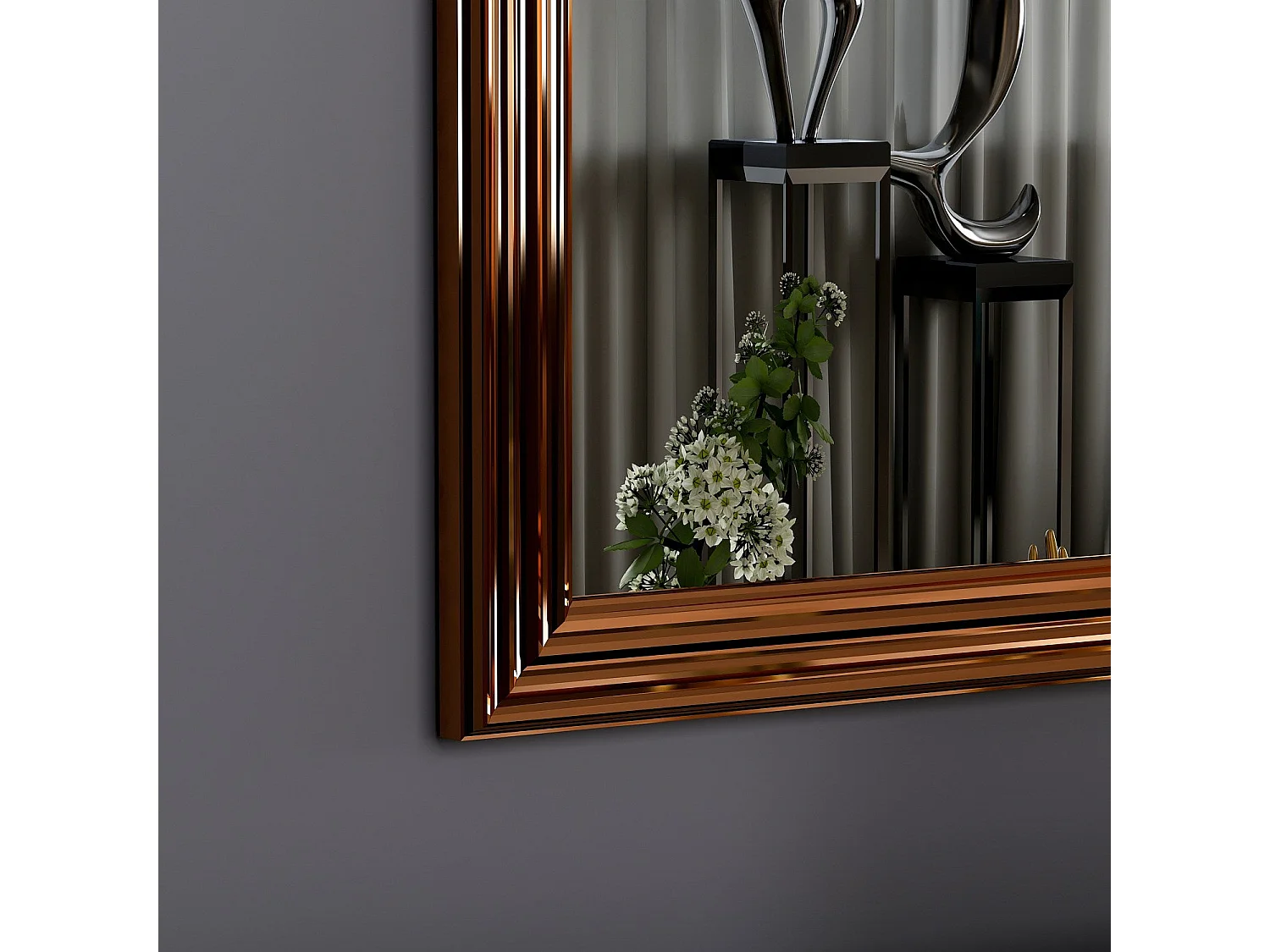 Conjunto de Espelhos Moderno 'Balle' em Bronze - 3 Peças 40x40x3cm