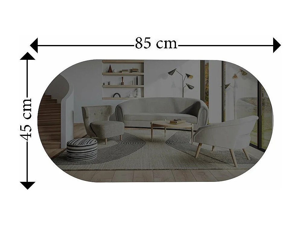 Espelho Ecológico Flotal-e - Design Moderno em Cinzento Escuro e Dourado - 45x85 cm