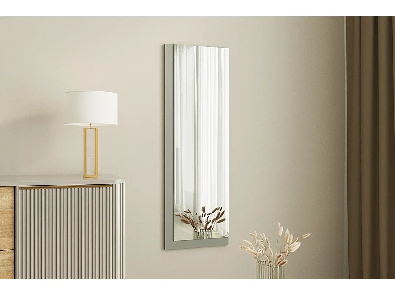 Espelho Moderno Lariya - 40 x 120 cm - Branco e Antracite para Decoração Elegante