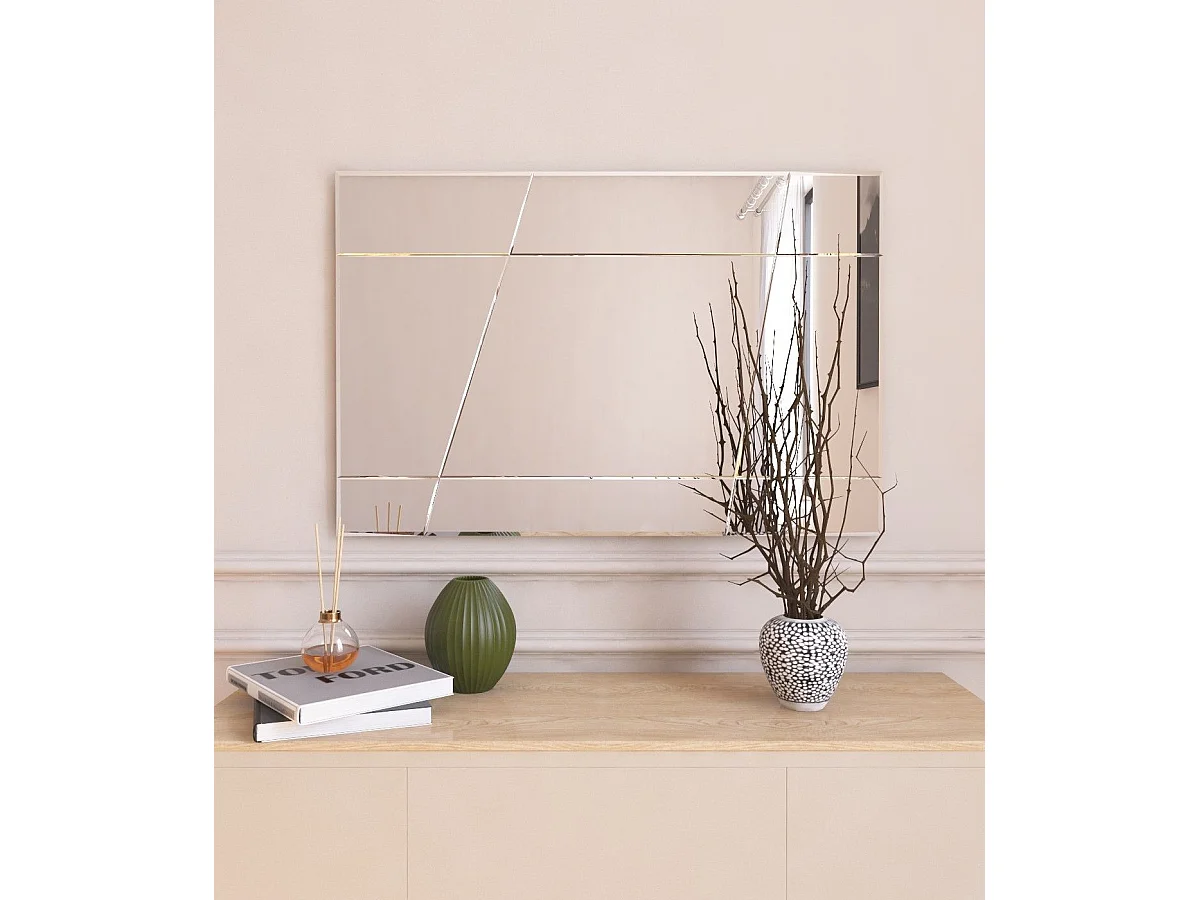Espelho Moderno "Akol" 50x75 cm - Branco Elegante para Decoração de Interiores