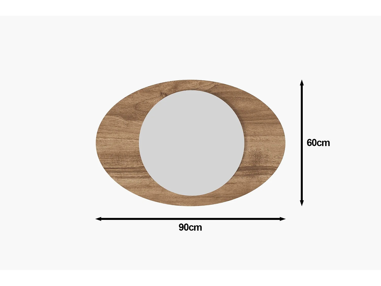 Espelho Flotal-e em Nogueira - 60 x 90 cm - Design Moderno e Sustentável