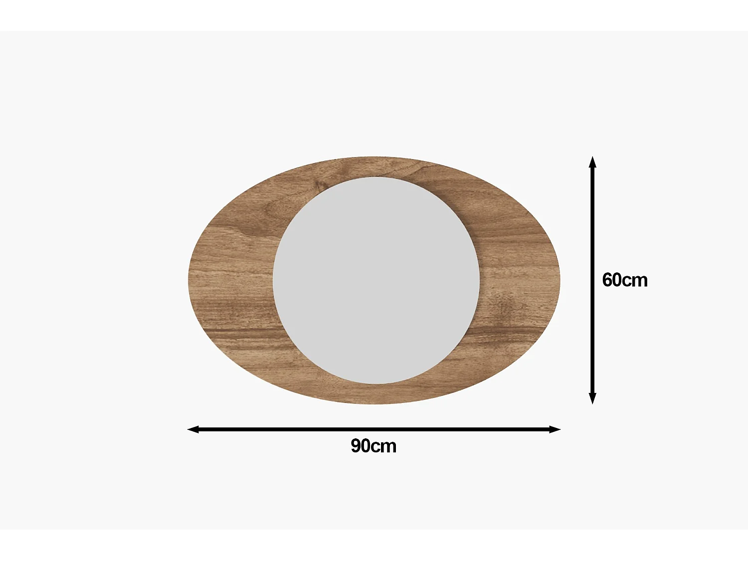Espelho Flotal-e em Nogueira - 60 x 90 cm - Design Moderno e Sustentável