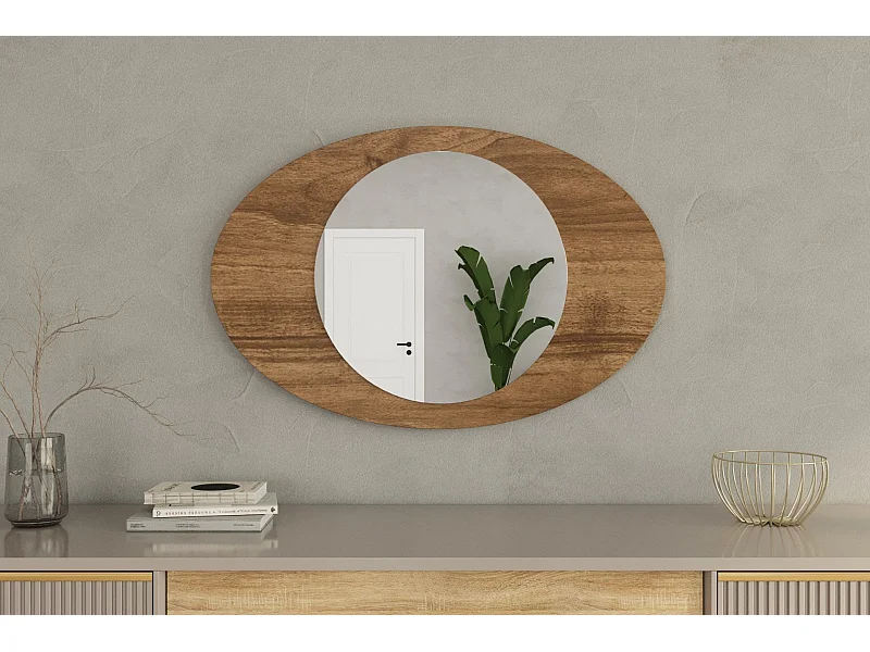 Espelho Flotal-e em Nogueira - 60 x 90 cm - Design Moderno e Sustentável