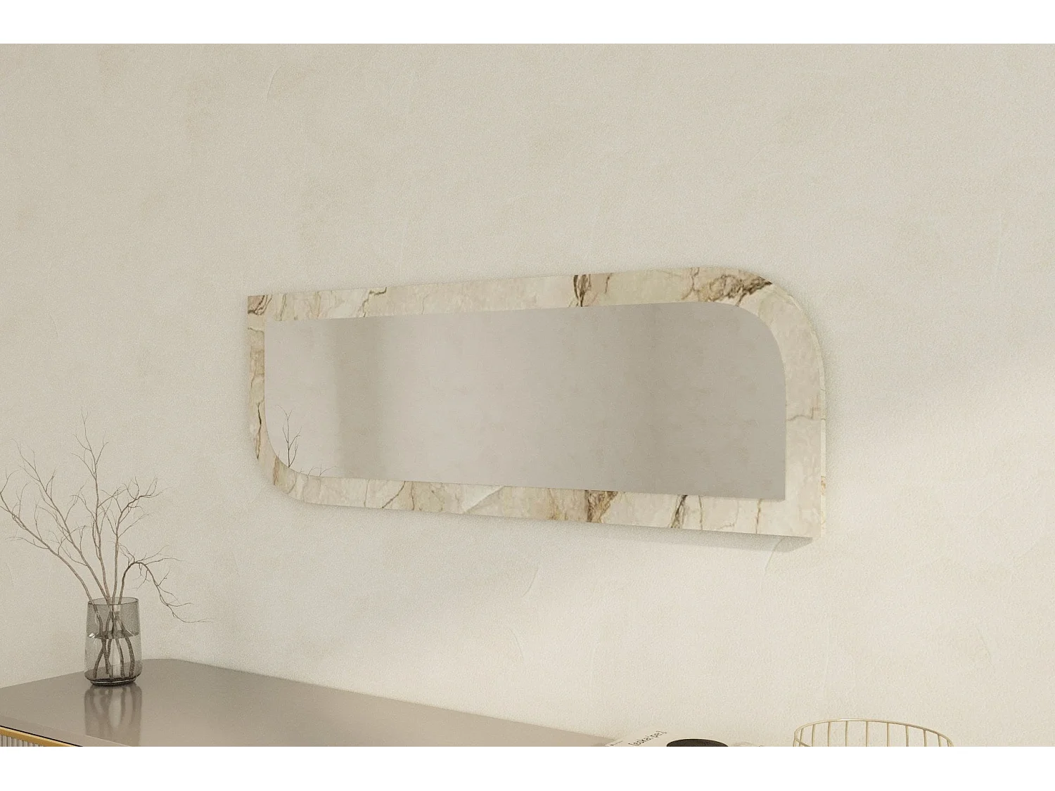 Espelho Moderno Arni 40x120 cm - Ecológico em Éfeso e Mármore