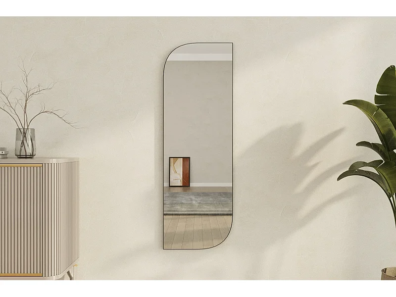 Espelho Moderno "Arni" Preto - 40x120 cm para Decoração Elegante