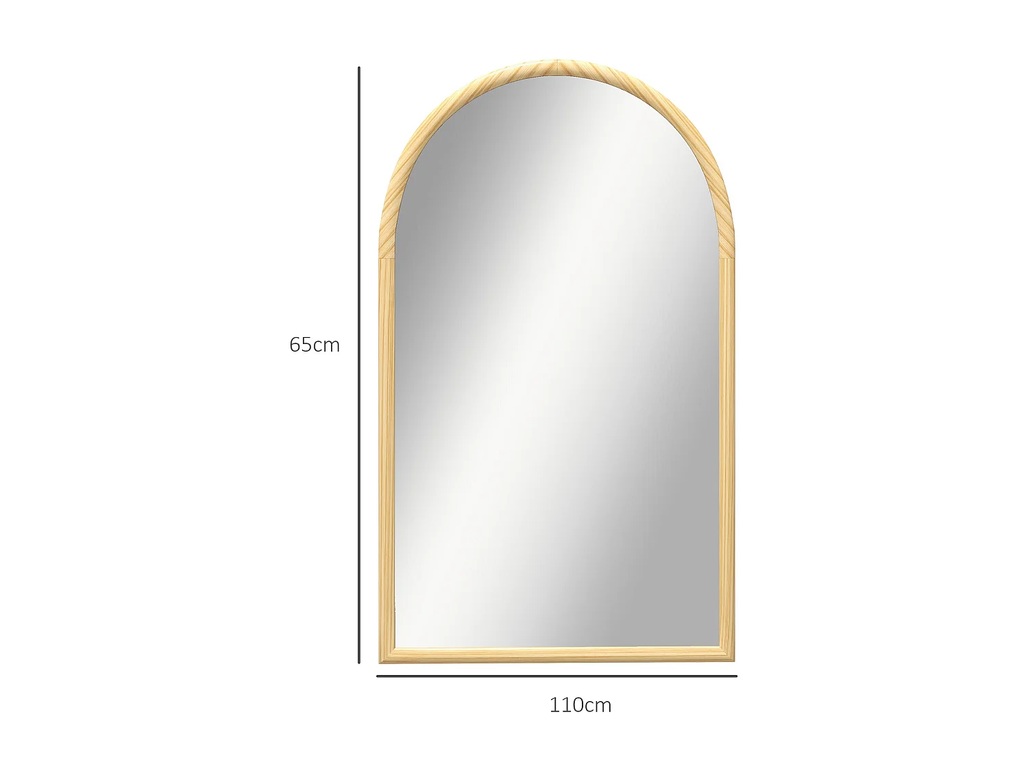 Espelho de Parede Biarritz 65x110 cm com Moldura de Madeira para Sala e Entrada