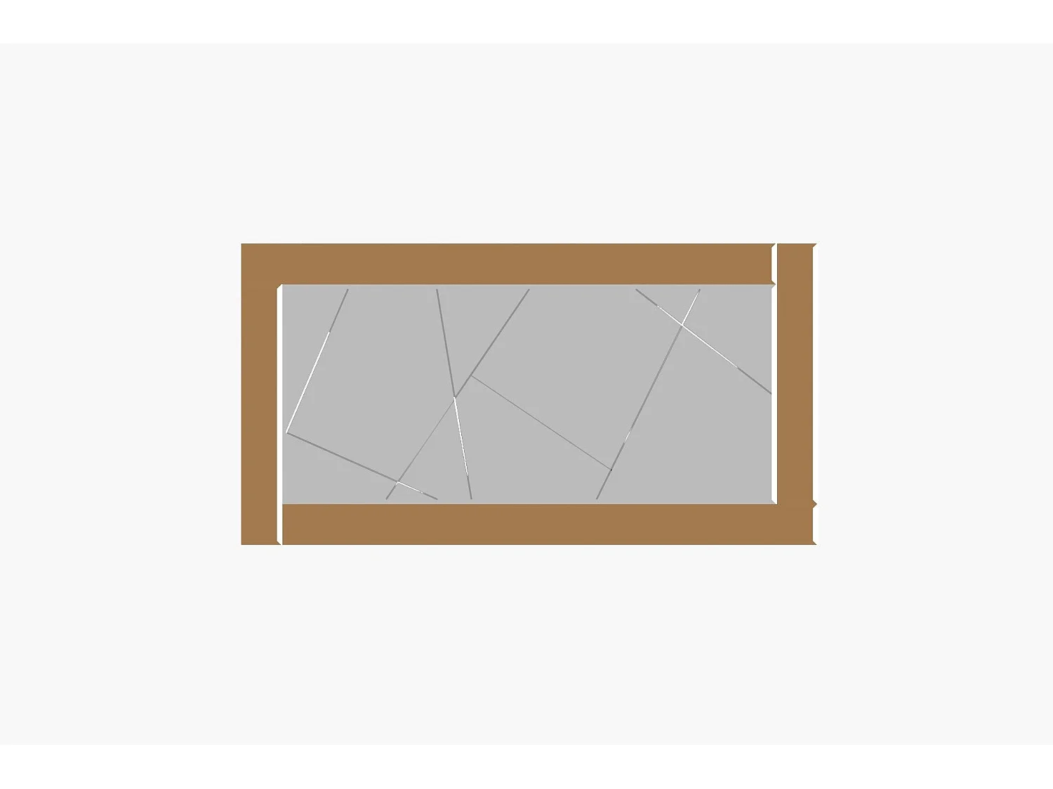 Espelho Moderno Pierre em Bronze e Branco - Dimensões 60x120 cm - Peça Ecológica para Decoração Sofisticada