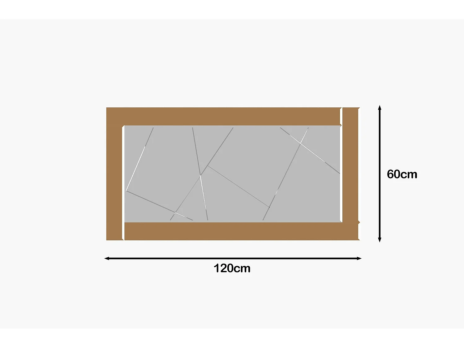 Espelho Moderno Pierre em Bronze e Branco - Dimensões 60x120 cm - Peça Ecológica para Decoração Sofisticada