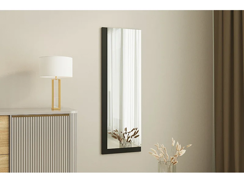 Espelho Moderno Lariya - 40x120 cm - Branco e Preto - Elegância e Estilo para Sua Casa