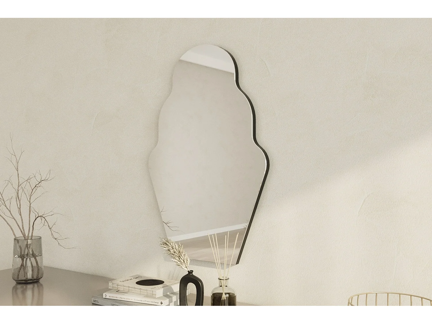 Espelho Moderno Perilla em MDF Preto - 50x70 cm para Decoração Sofisticada