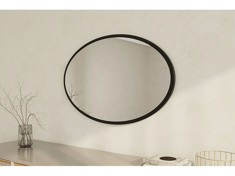 Espelho Moderno Beyo - 60x90 cm - Preto - Elegância e Sofisticação