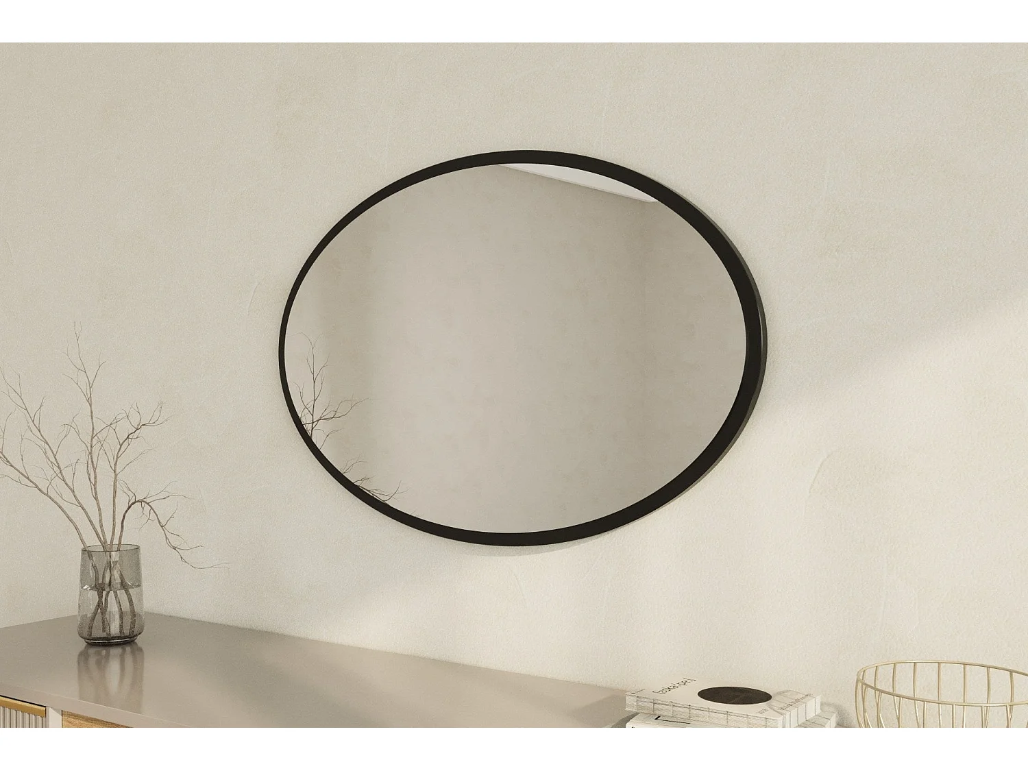 Espelho Moderno Beyo - 60x90 cm - Preto - Elegância e Sofisticação