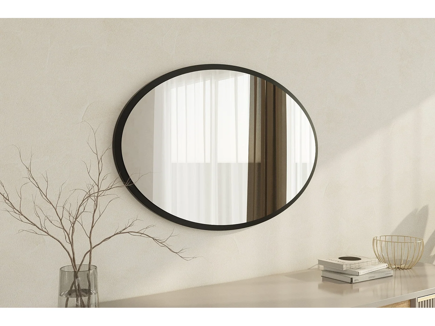 Espelho Moderno Beyo - 60x90 cm - Preto - Elegância e Sofisticação