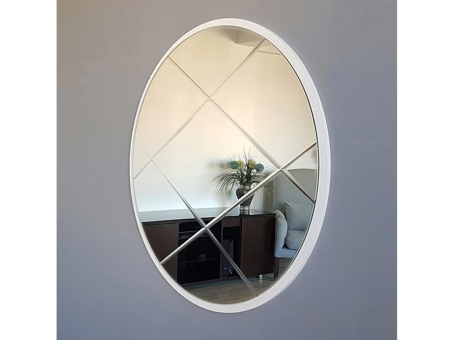 Miroir décoratif Lagis D60cm Bois Blanc