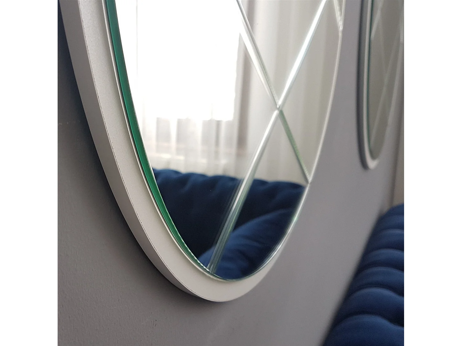 Miroir décoratif Lagis D60cm Bois Blanc