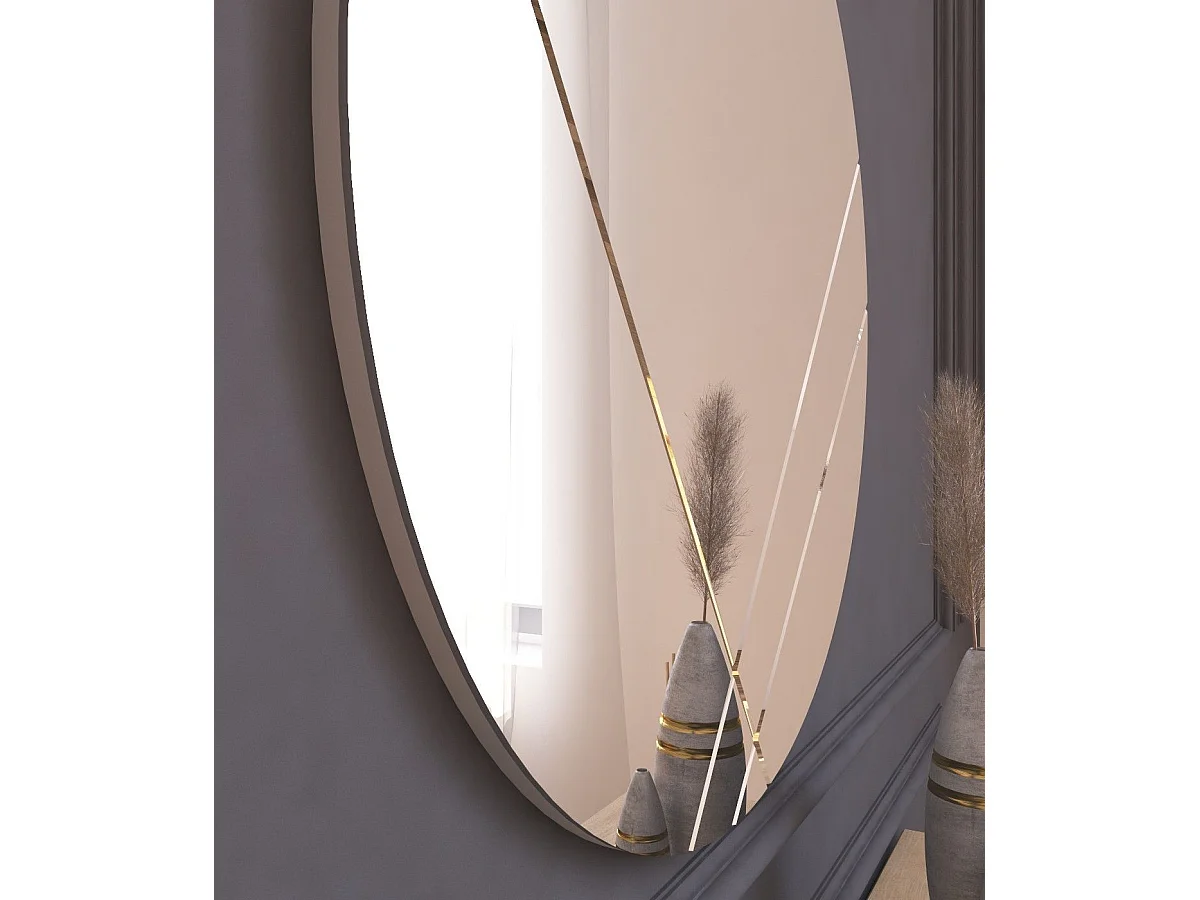 Miroir décoratif Wilake D60cm Bois Blanc