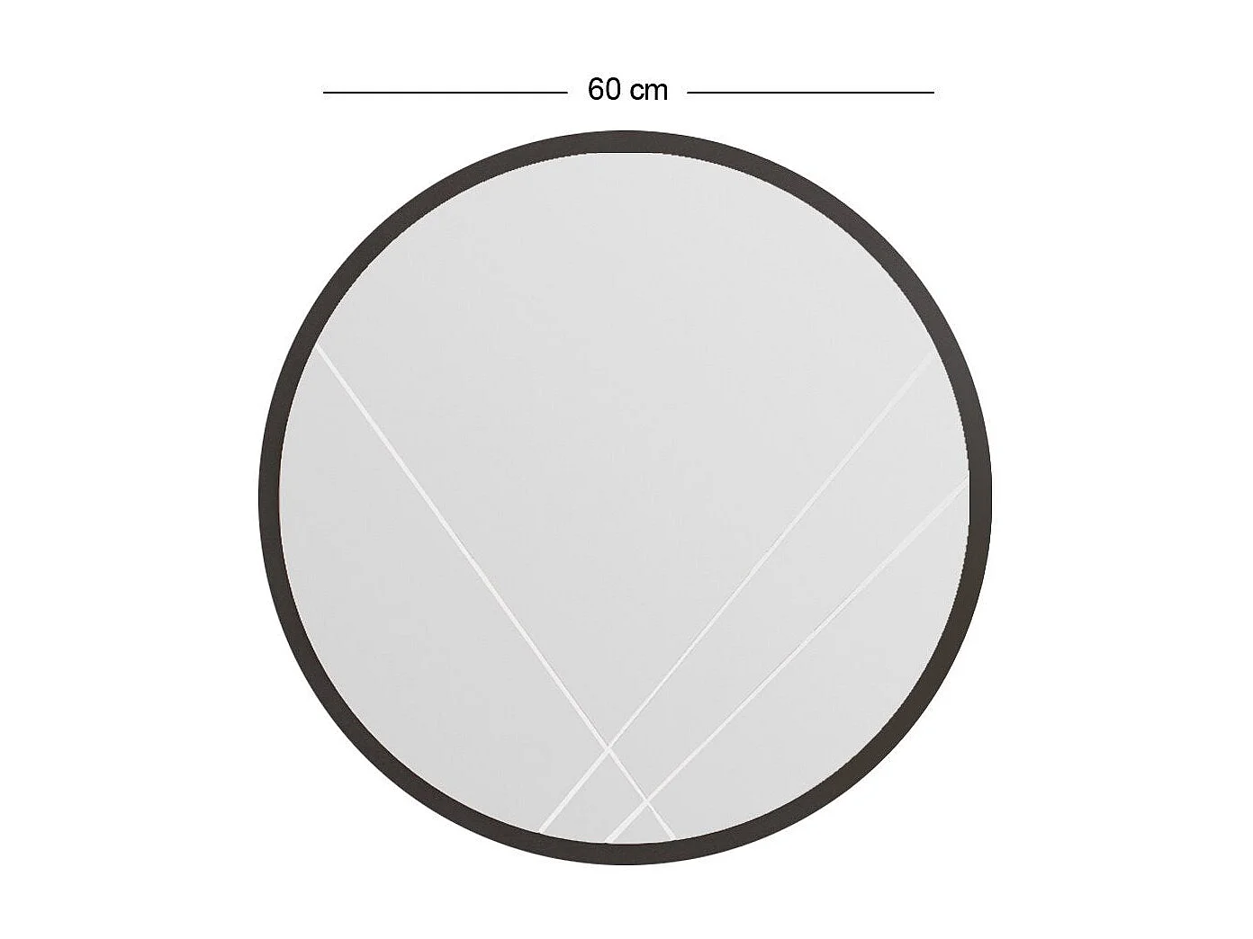 Espelho Redondo Gabel 60 cm - Design Moderno e Elegante em Preto