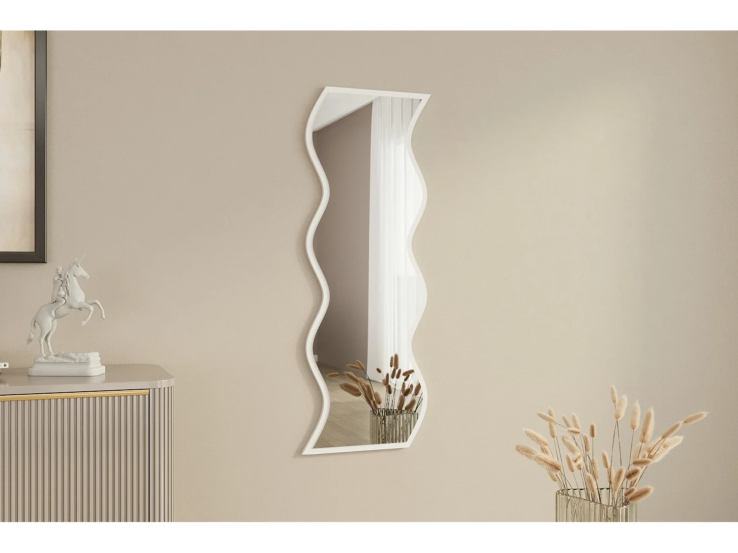 Espelho Moderno Safi - 40x120 cm em Branco - Elegância e Funcionalidade para Sua Casa