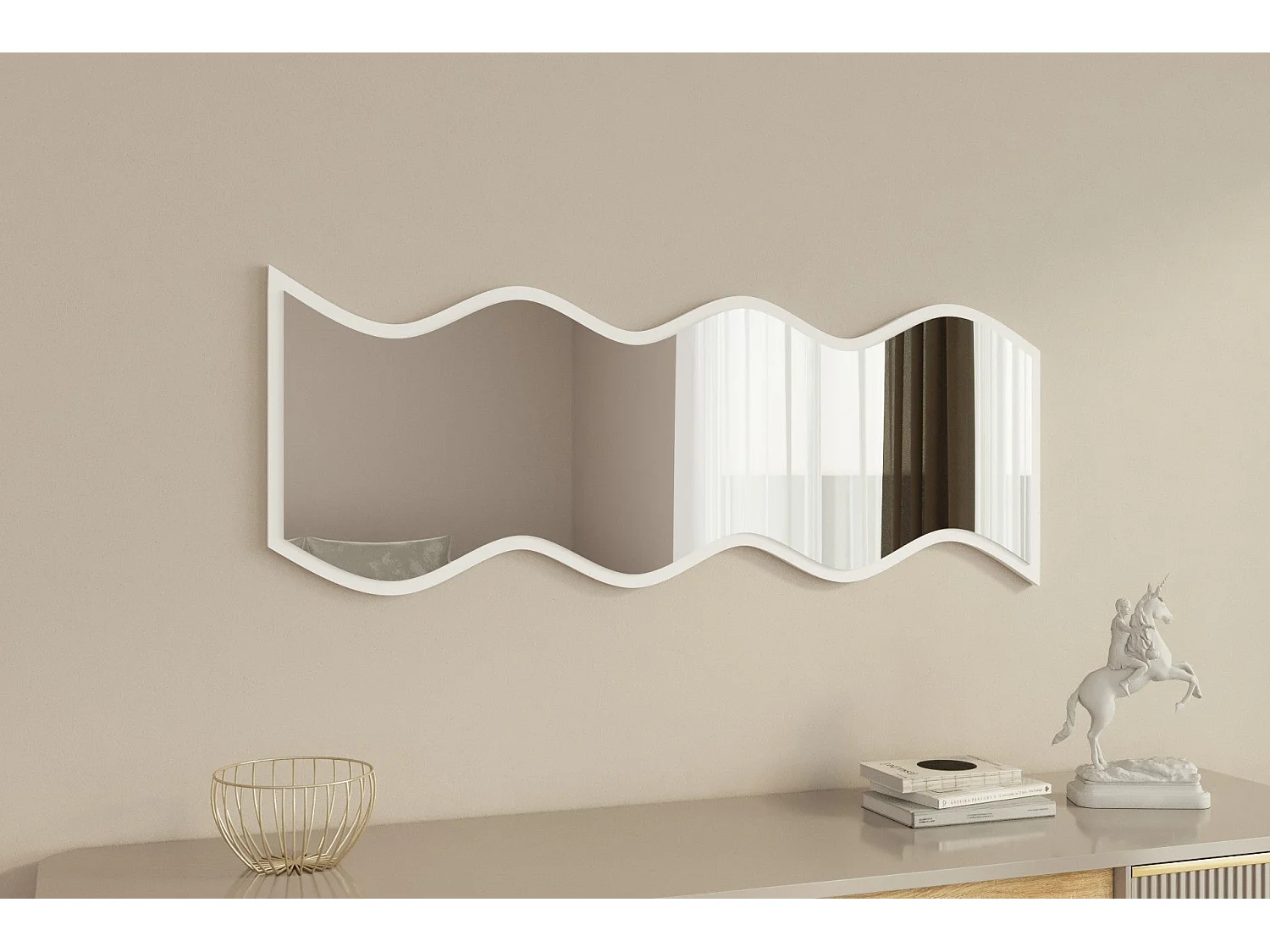 Espelho Moderno Safi - 40x120 cm em Branco - Elegância e Funcionalidade para Sua Casa
