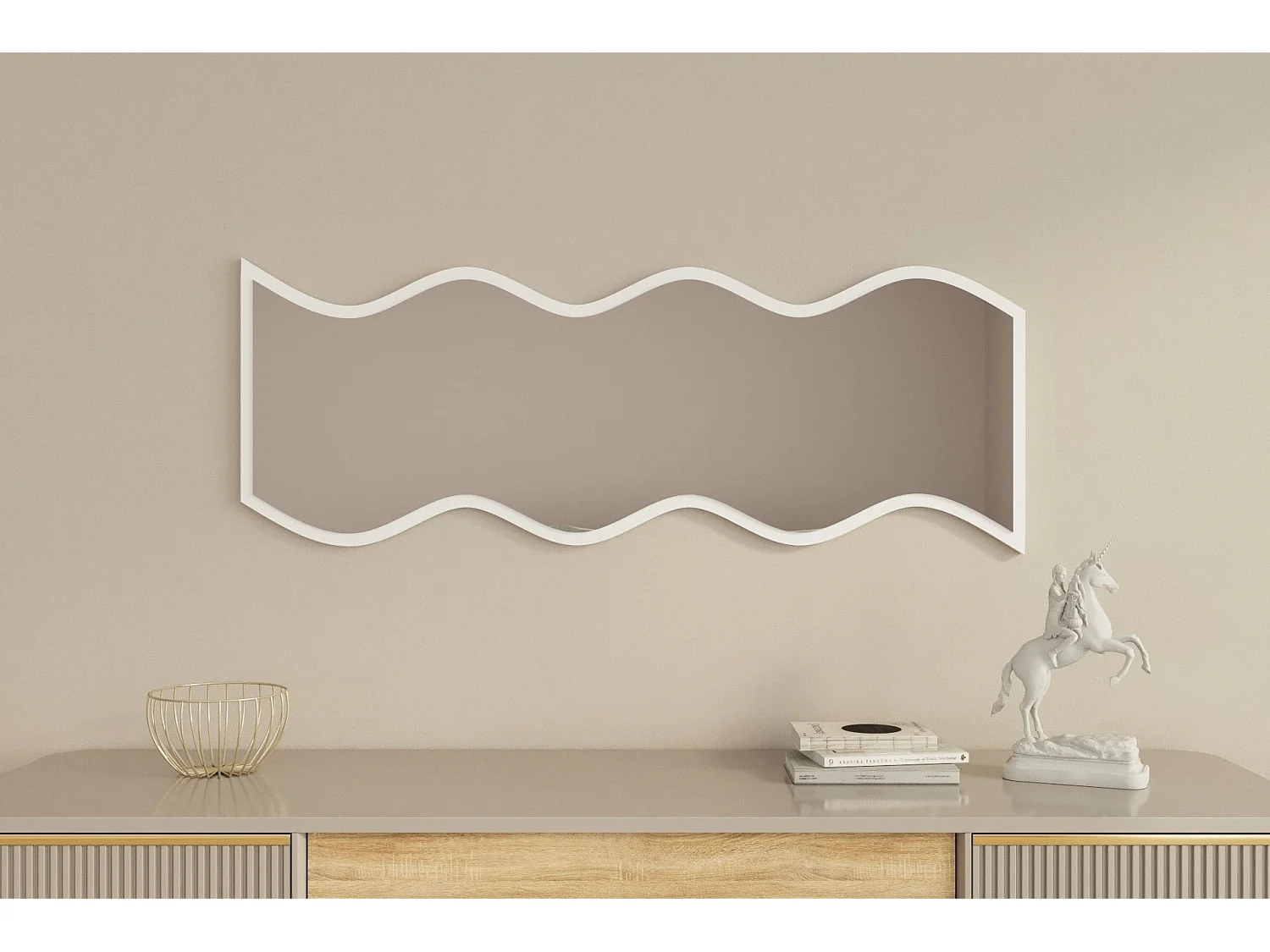 Espelho Moderno Safi - 40x120 cm em Branco - Elegância e Funcionalidade para Sua Casa