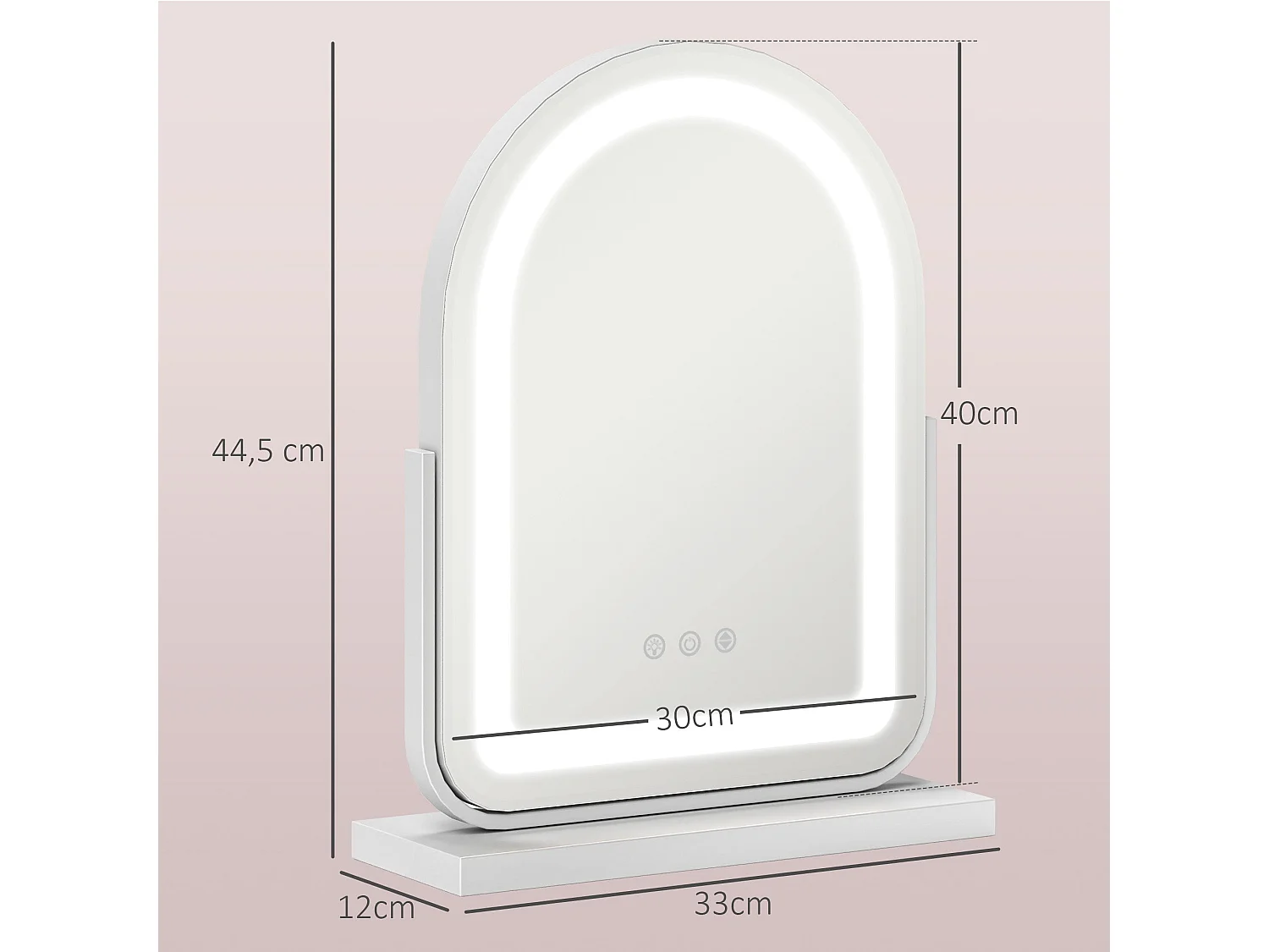 Espelho LED Modello Luce com Rotação 360° e Iluminação Ajustável para Maquilhagem Perfeita