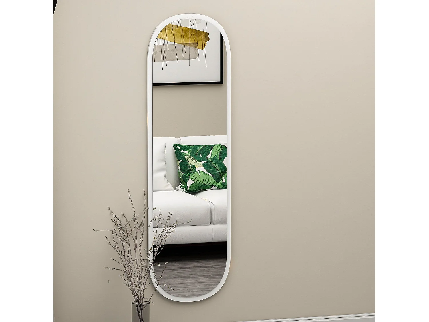 Espelho Ecológico Flotal-e Magnum - 40x120cm em Branco com Design Moderno