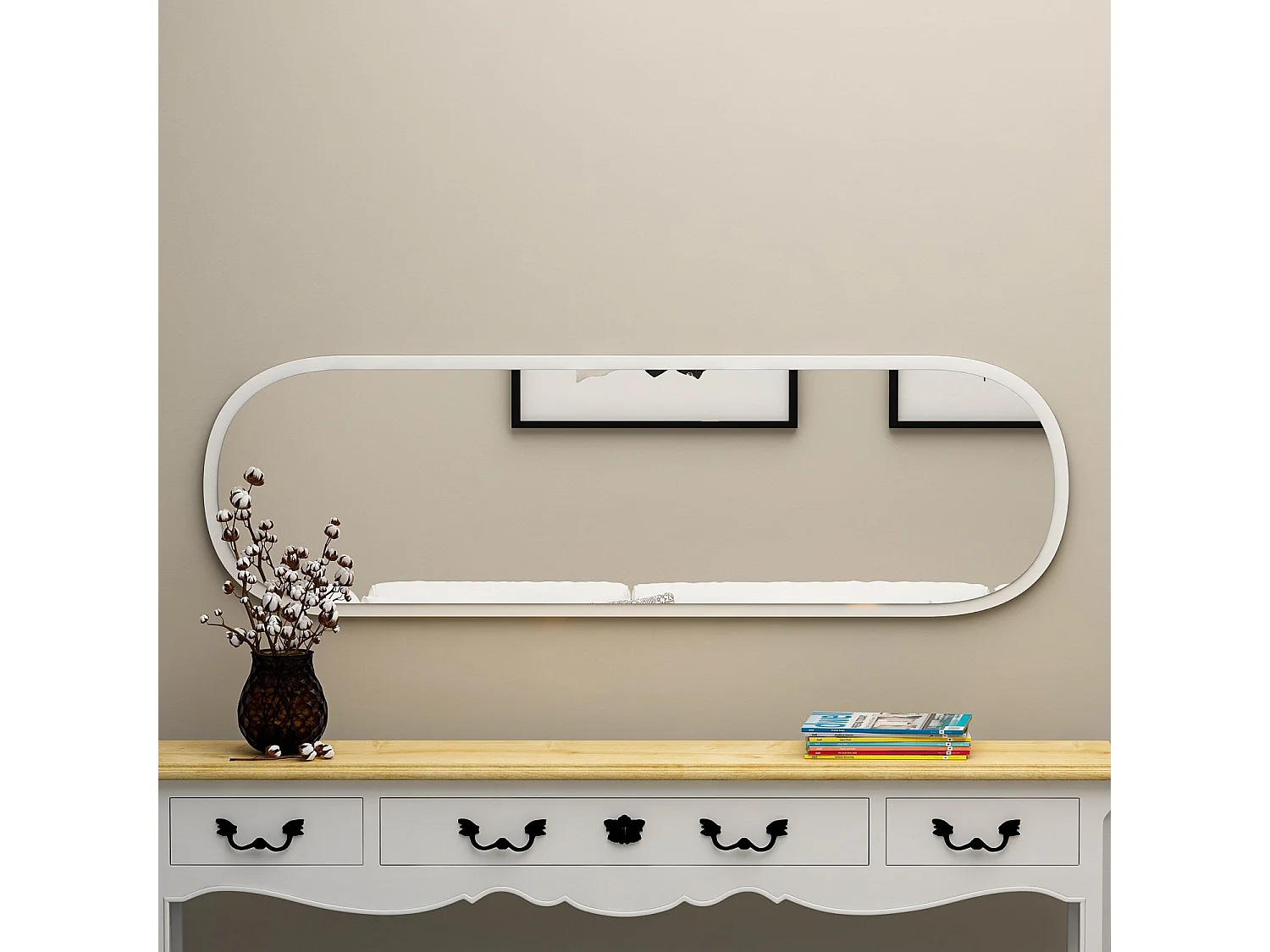 Espelho Ecológico Flotal-e Magnum - 40x120cm em Branco com Design Moderno