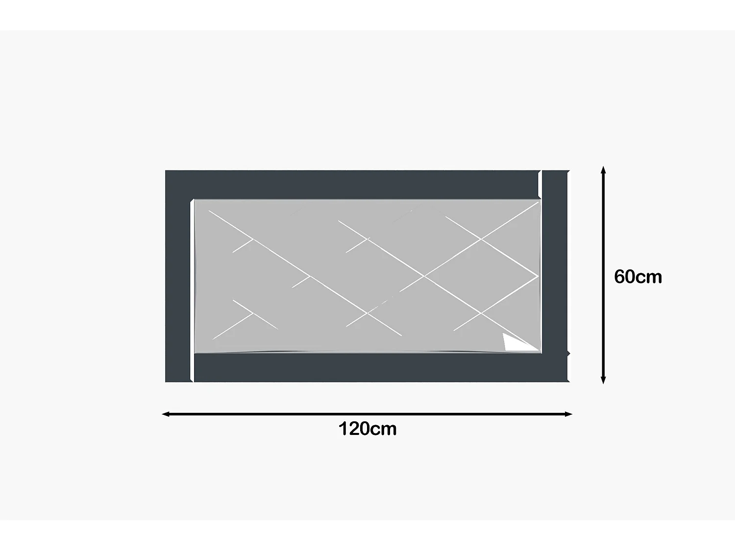 Espelho Moderno "Pierre" E-1 - Prata e Branco - 60x120cm - Estilo Elegante e Sofisticado