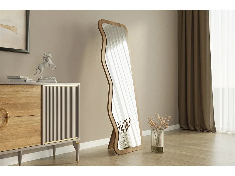 Espelho Ecológico Flotal-e em Nogueira - Design Moderno para sua Casa - 50x160 cm