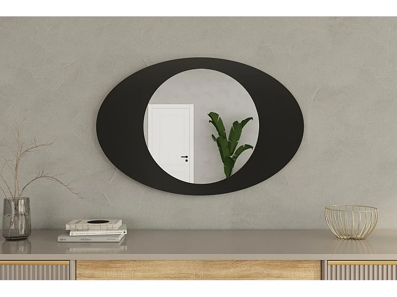 Espelho Moderno 'Obble' - 60x90 cm - Preto - Toque de Sofisticação para Sua Casa