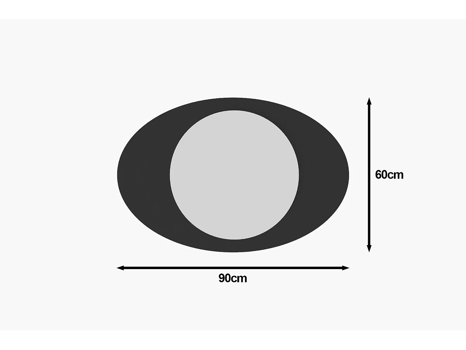 Espelho Moderno 'Obble' - 60x90 cm - Preto - Toque de Sofisticação para Sua Casa