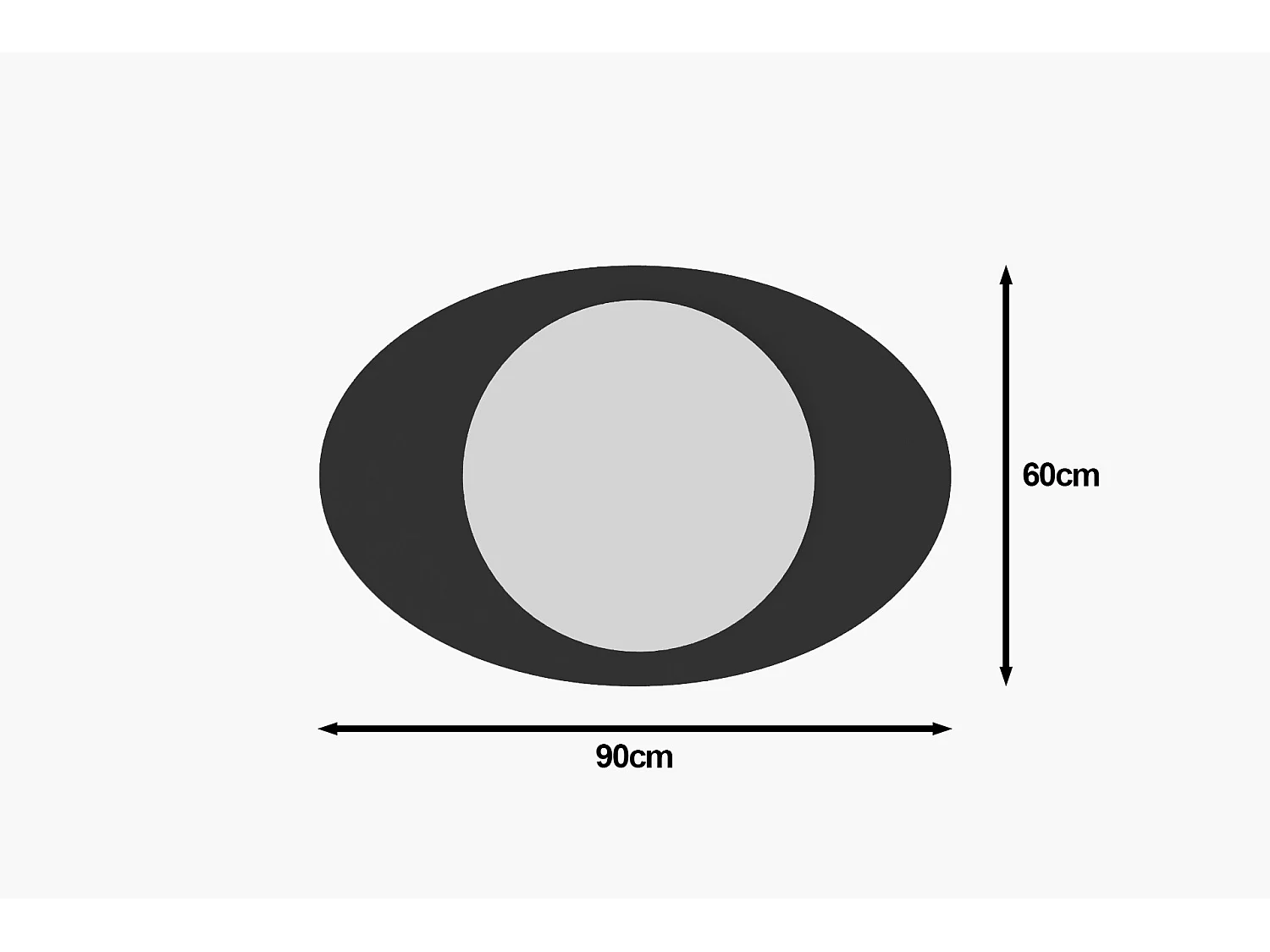 Espelho Moderno 'Obble' - 60x90 cm - Preto - Toque de Sofisticação para Sua Casa