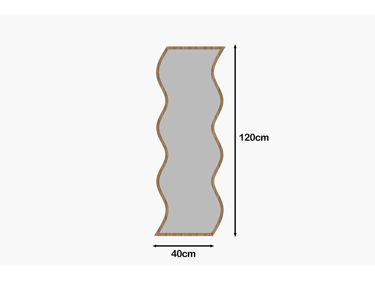 Espelho Ecológico Flotal-e Safi - Elegância Moderna em Branco e Natural - 40 x 120 cm