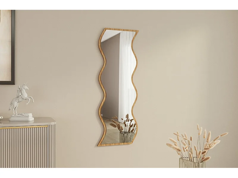 Espelho Ecológico Flotal-e Safi - Elegância Moderna em Branco e Natural - 40 x 120 cm